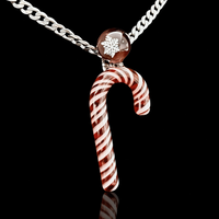 Chaka Glass Candy Cane Ornament/Pendant