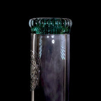 Cortex Glass Heavy Accented "Iris X" Natural W/ Tree Perc & Leaf