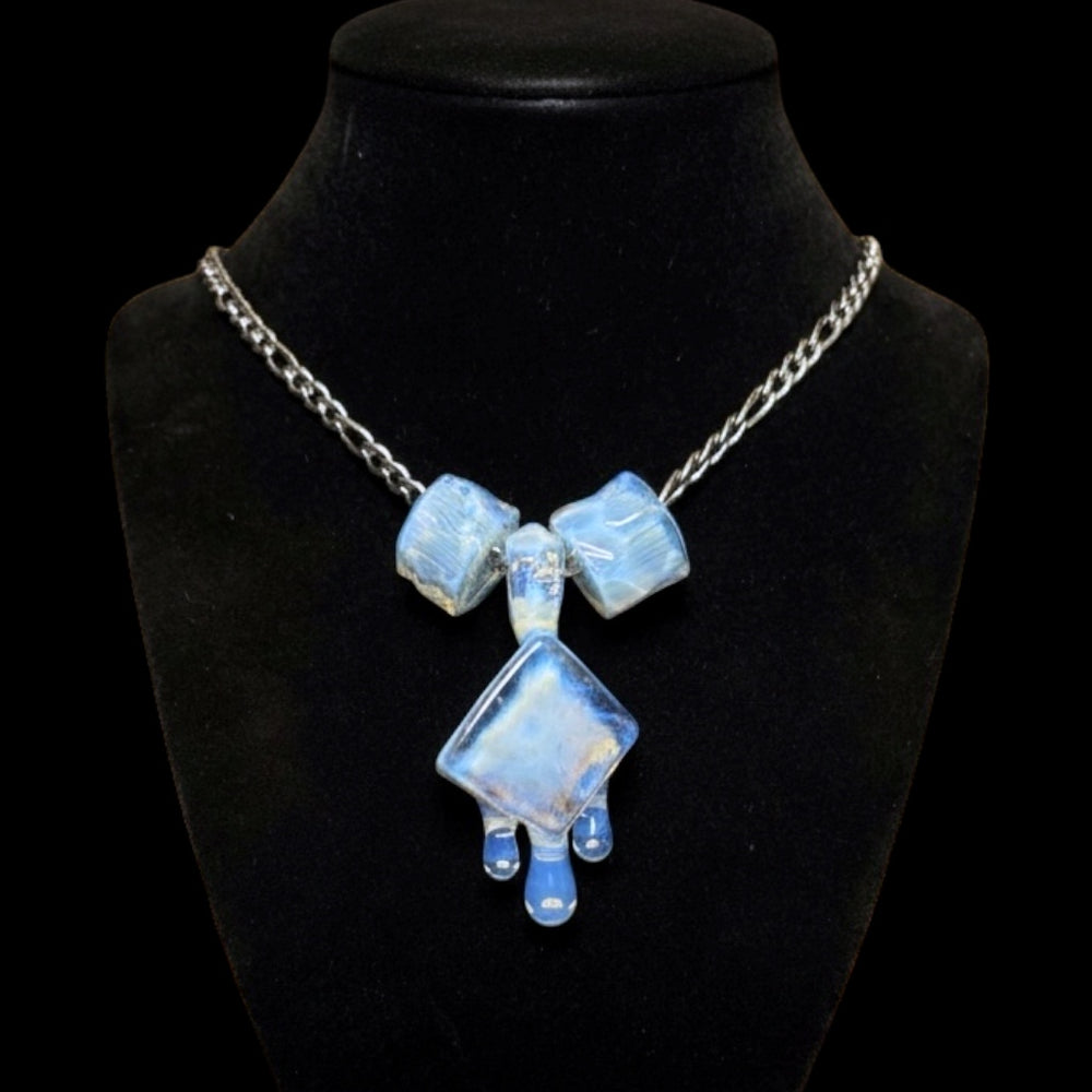 Chaka Glass Ice Cube Pendant + Beads