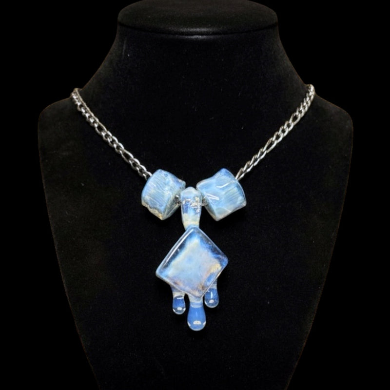 Chaka Glass Ice Cube Pendant + Beads