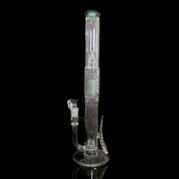 Cortex Glass Heavy Accented "Iris X" Natural W/ Tree Perc & Leaf