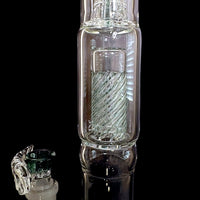 Cortex Glass Heavy Accented "Iris X" Natural W/ Tree Perc & Leaf