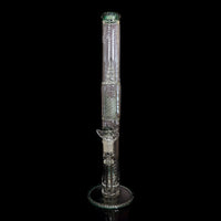 Cortex Glass Heavy Accented "Iris X" Natural W/ Tree Perc & Leaf