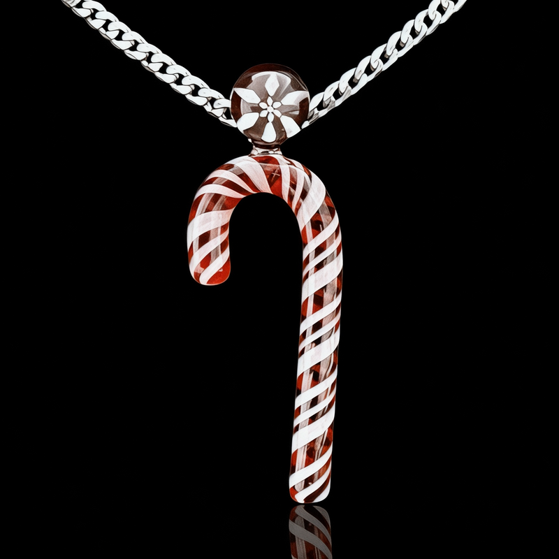 Chaka Glass Candy Cane Ornament/Pendant