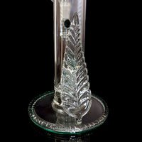 Cortex Glass Heavy Accented "Iris X" Natural W/ Tree Perc & Leaf