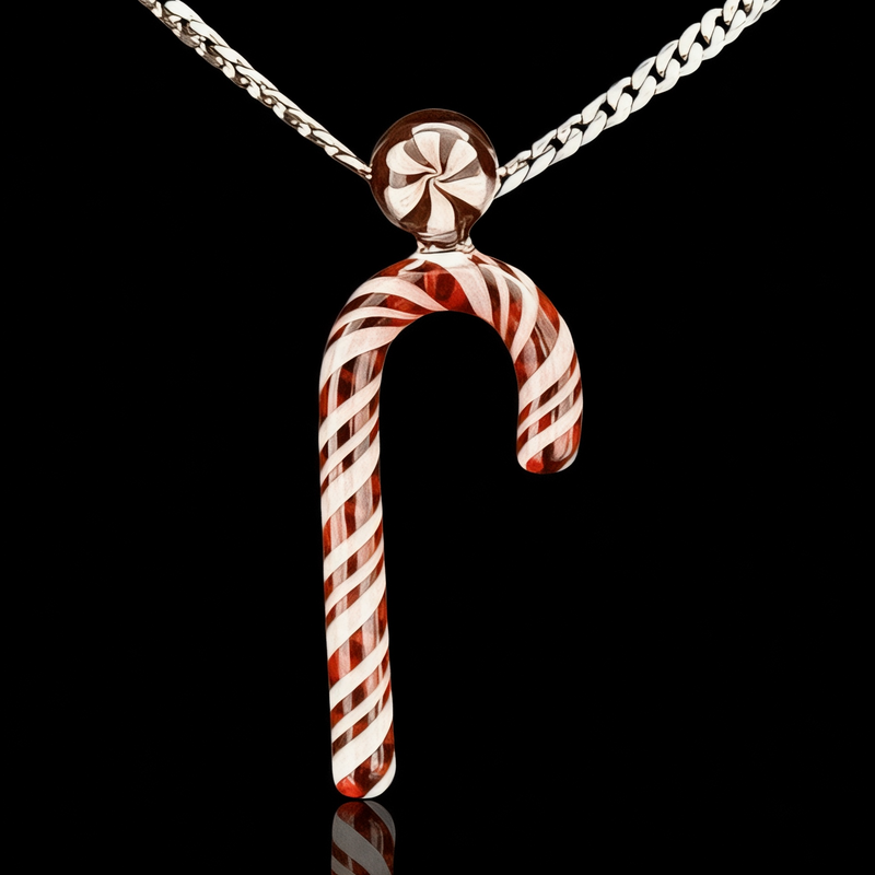 Chaka Glass Candy Cane Ornament/Pendant