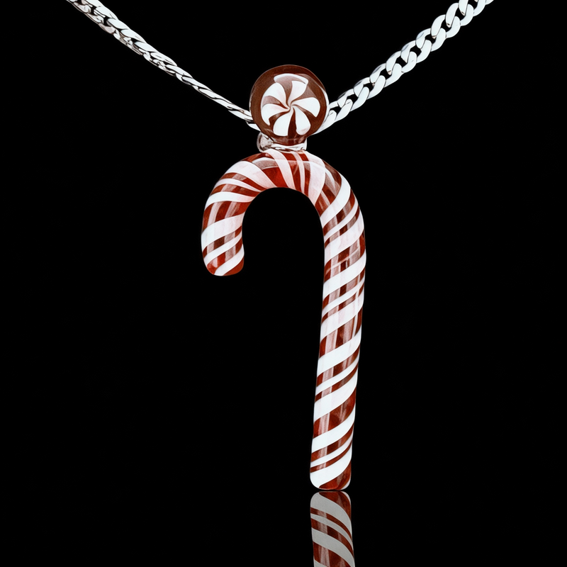 Chaka Glass Candy Cane Ornament/Pendant