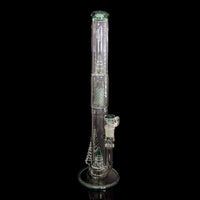 Cortex Glass Heavy Accented "Iris X" Natural W/ Tree Perc & Leaf