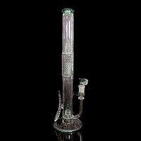 Cortex Glass Heavy Accented "Iris X" Natural W/ Tree Perc & Leaf