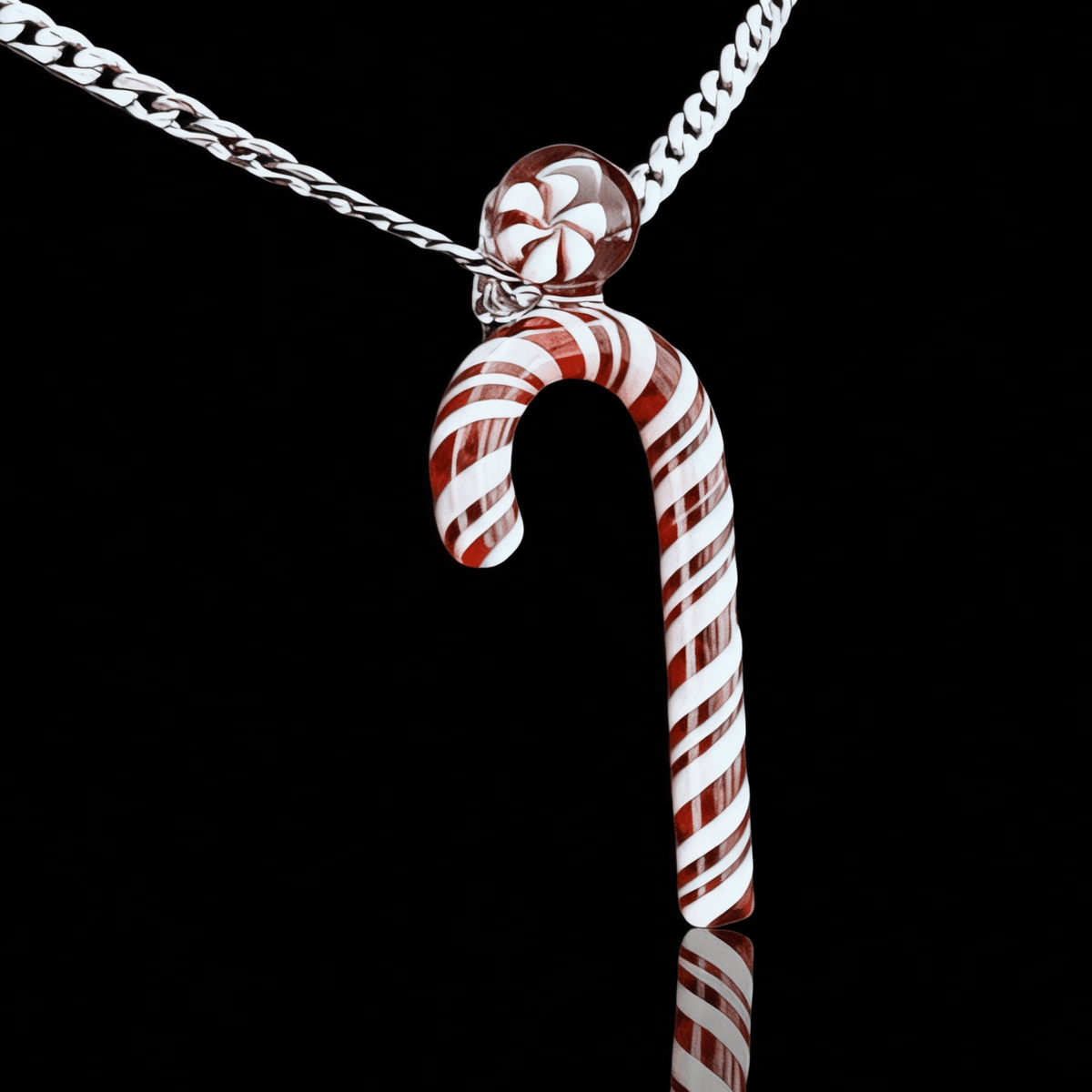 Chaka Glass Candy Cane Ornament/Pendant