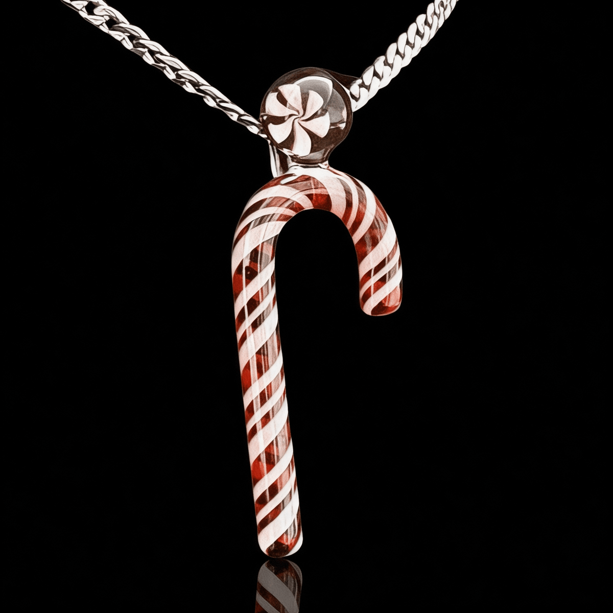 Chaka Glass Candy Cane Ornament/Pendant