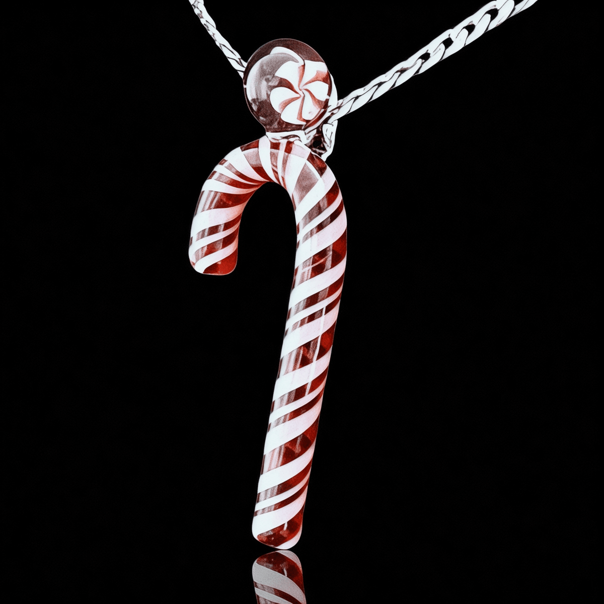 Chaka Glass Candy Cane Ornament/Pendant