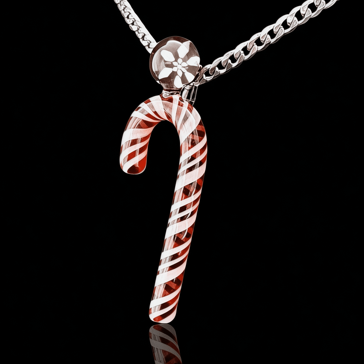 Chaka Glass Candy Cane Ornament/Pendant