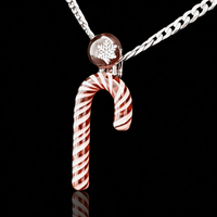 Chaka Glass Candy Cane Ornament/Pendant