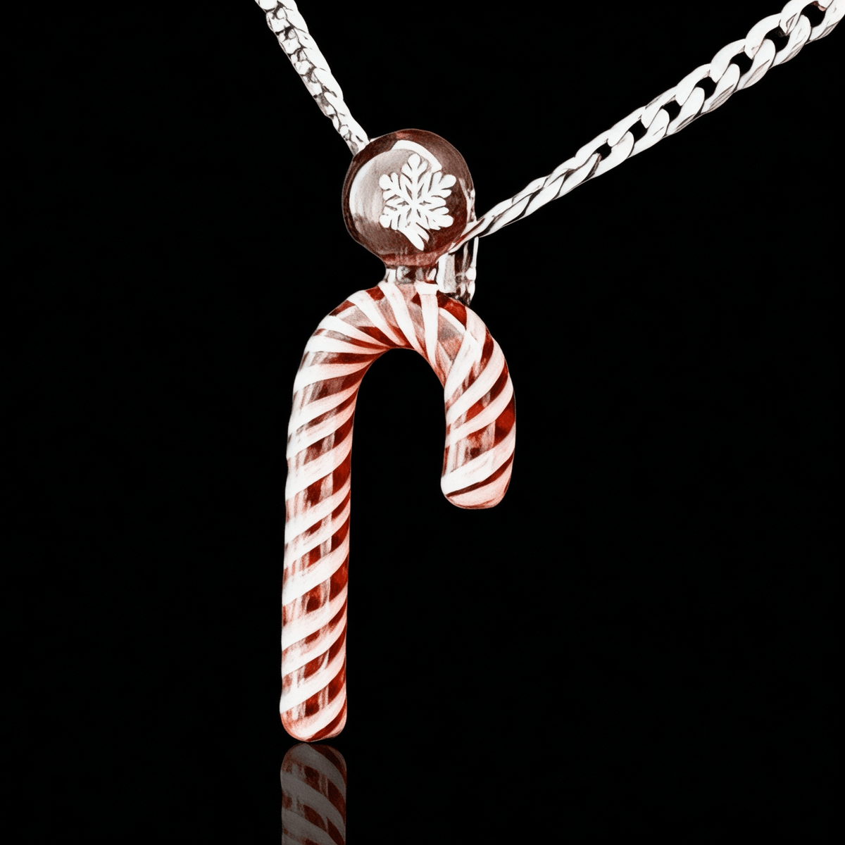 Chaka Glass Candy Cane Ornament/Pendant