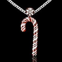 Chaka Glass Candy Cane Ornament/Pendant