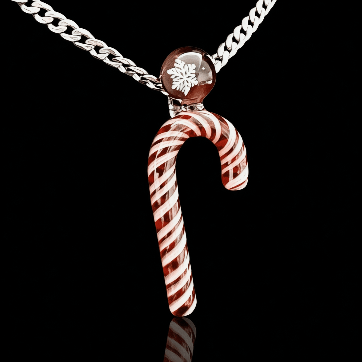 Chaka Glass Candy Cane Ornament/Pendant