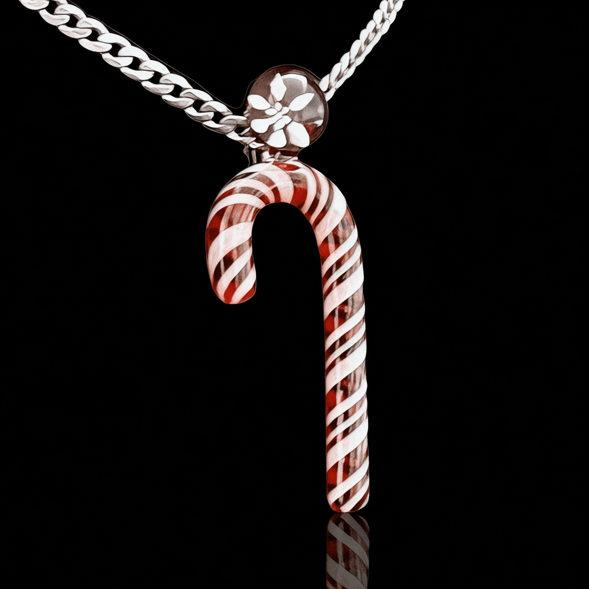 Chaka Glass Candy Cane Ornament/Pendant