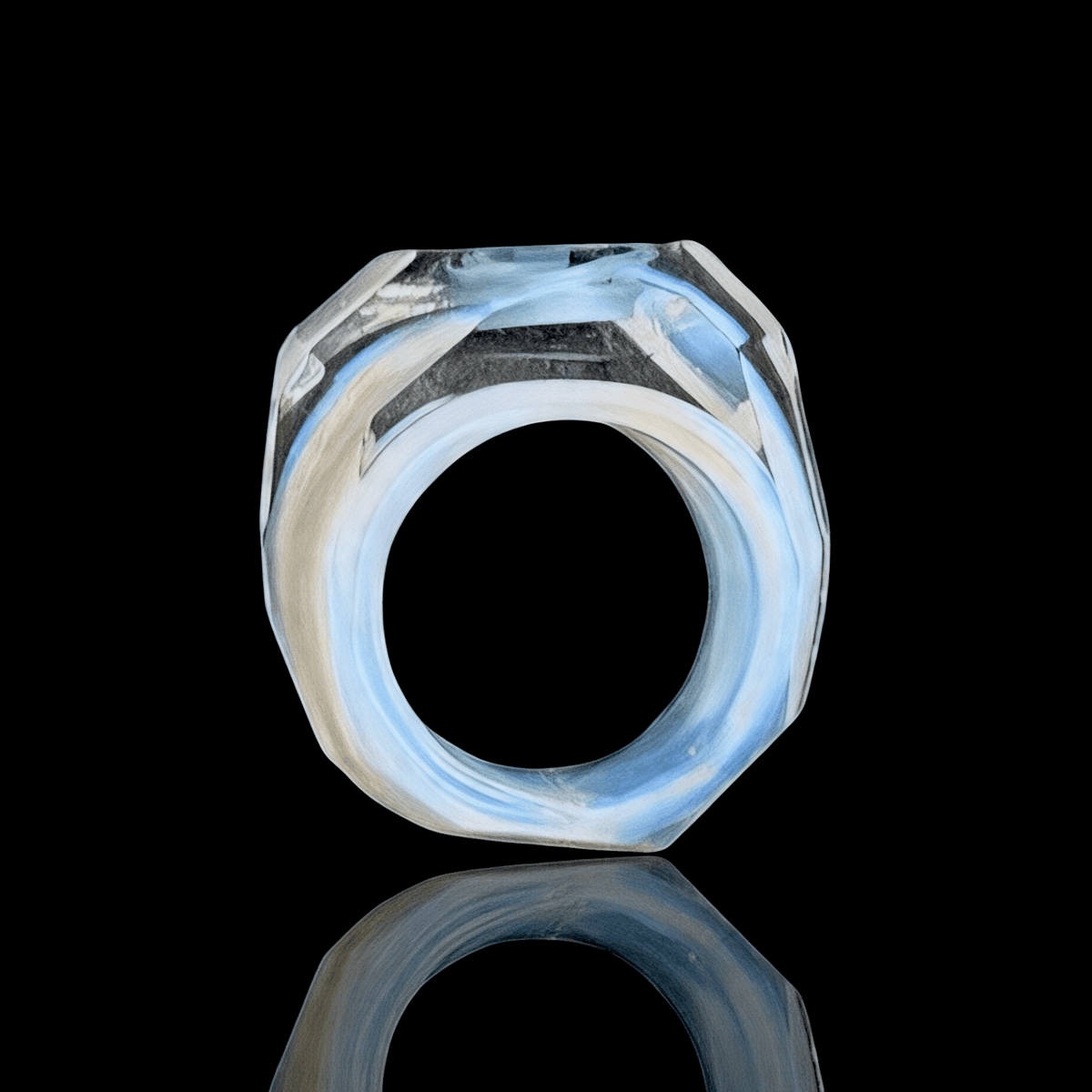 Chaka Glass Signet Ring (6.5)