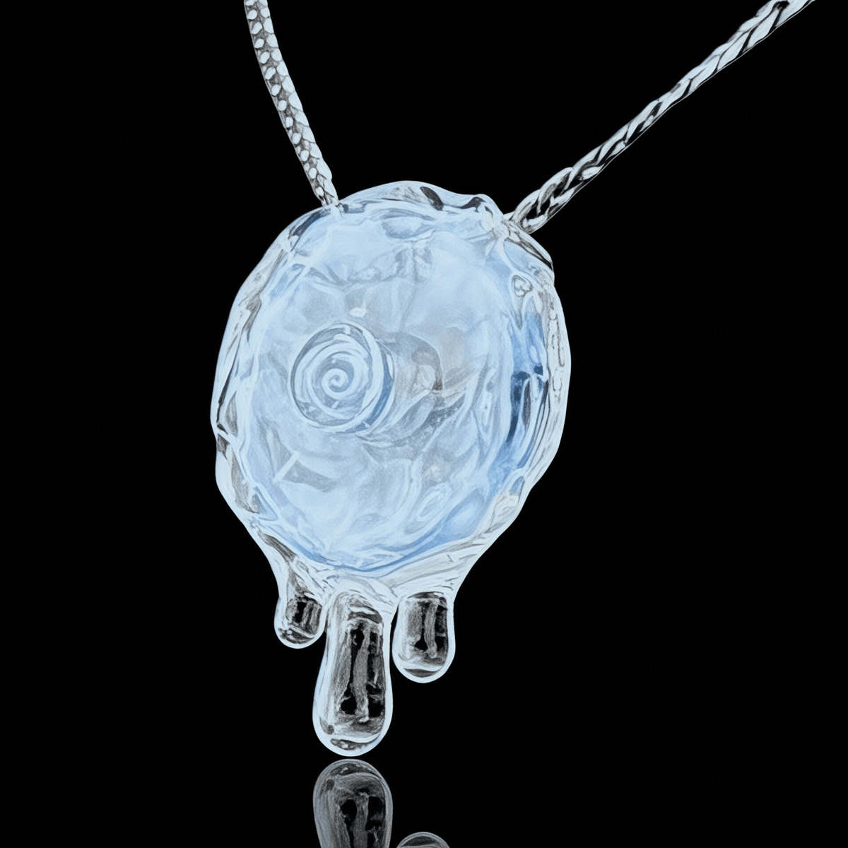 Chaka Glass "Snowdrift" Disc Pendant