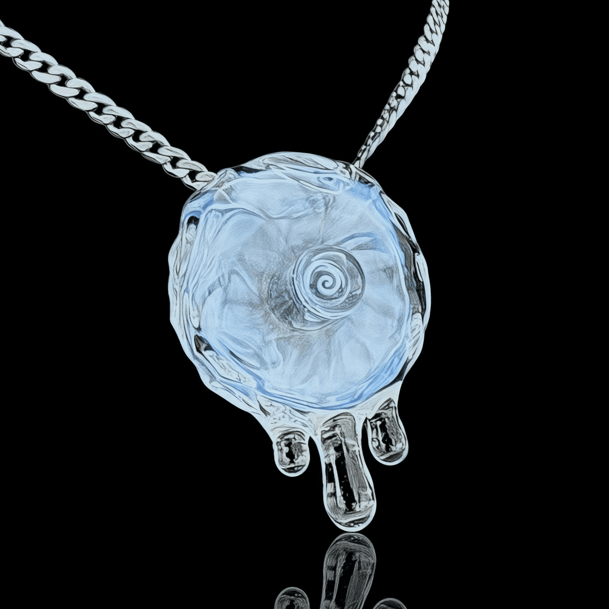 Chaka Glass "Snowdrift" Disc Pendant