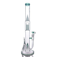 Cortex Glass Heavy Accented "Iris X" Natural W/ Tree Perc & Leaf