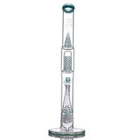 Cortex Glass Heavy Accented "Iris X" Natural W/ Tree Perc & Leaf