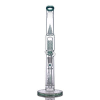 Cortex Glass Heavy Accented "Iris X" Natural W/ Tree Perc & Leaf