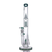Cortex Glass Heavy Accented "Iris X" Natural W/ Tree Perc & Leaf