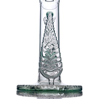 Cortex Glass Heavy Accented "Iris X" Natural W/ Tree Perc & Leaf