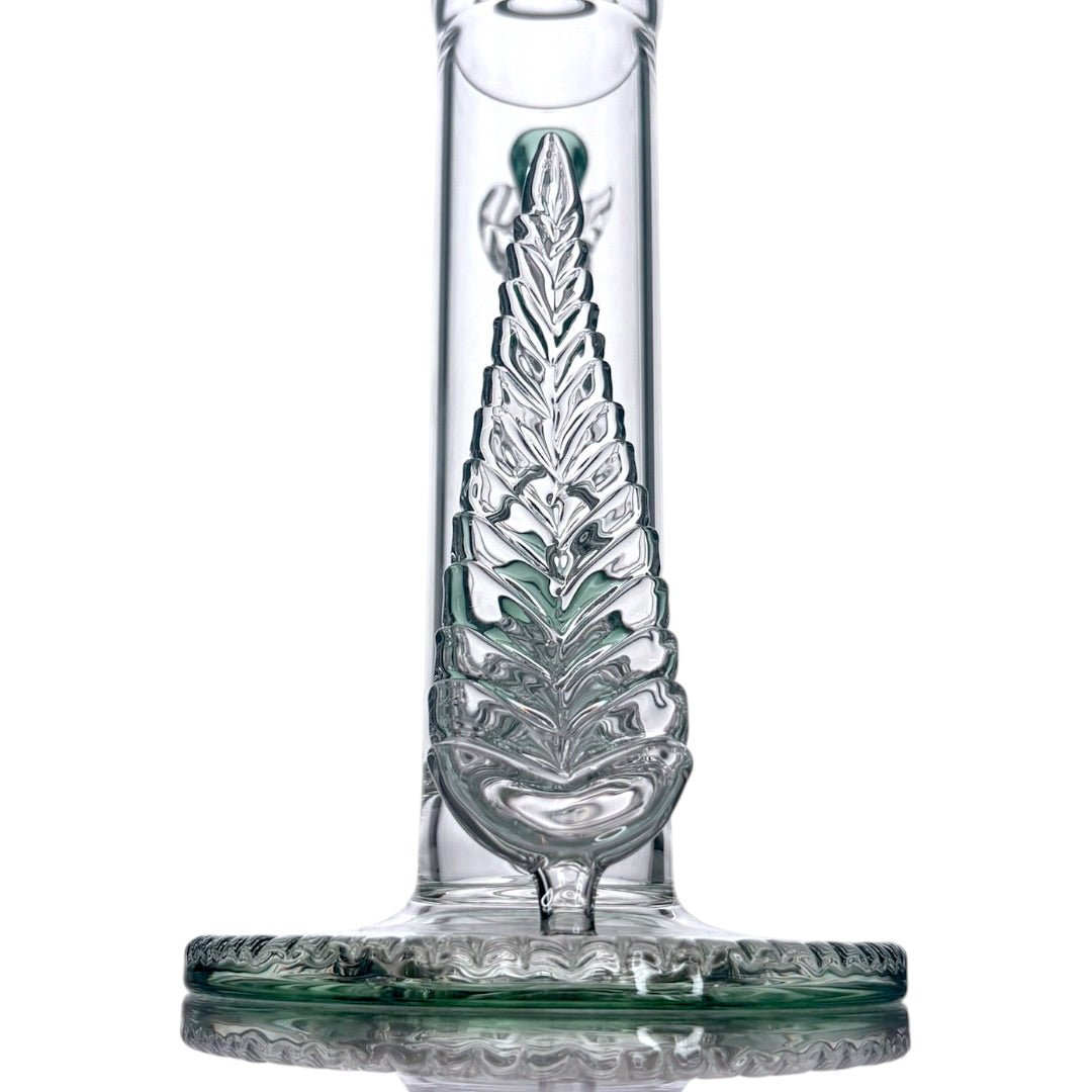 Cortex Glass Heavy Accented "Iris X" Natural W/ Tree Perc & Leaf